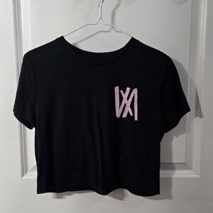 I Prevail Black Crop Top With Light Pink Trauma Logo - Small